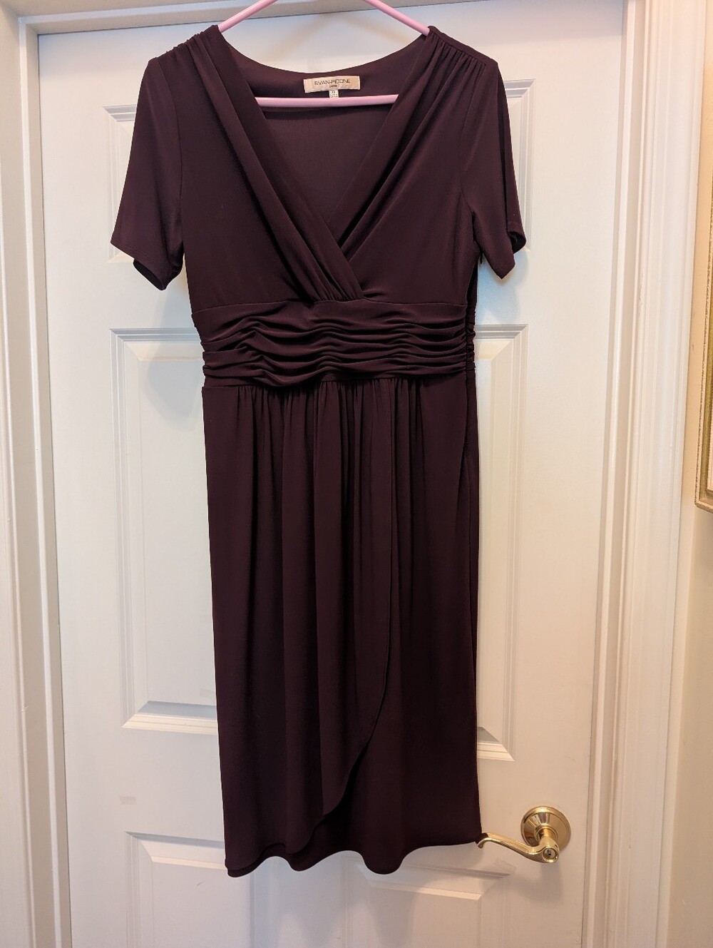 Women’s Deep Plum Wrap-Front Dress